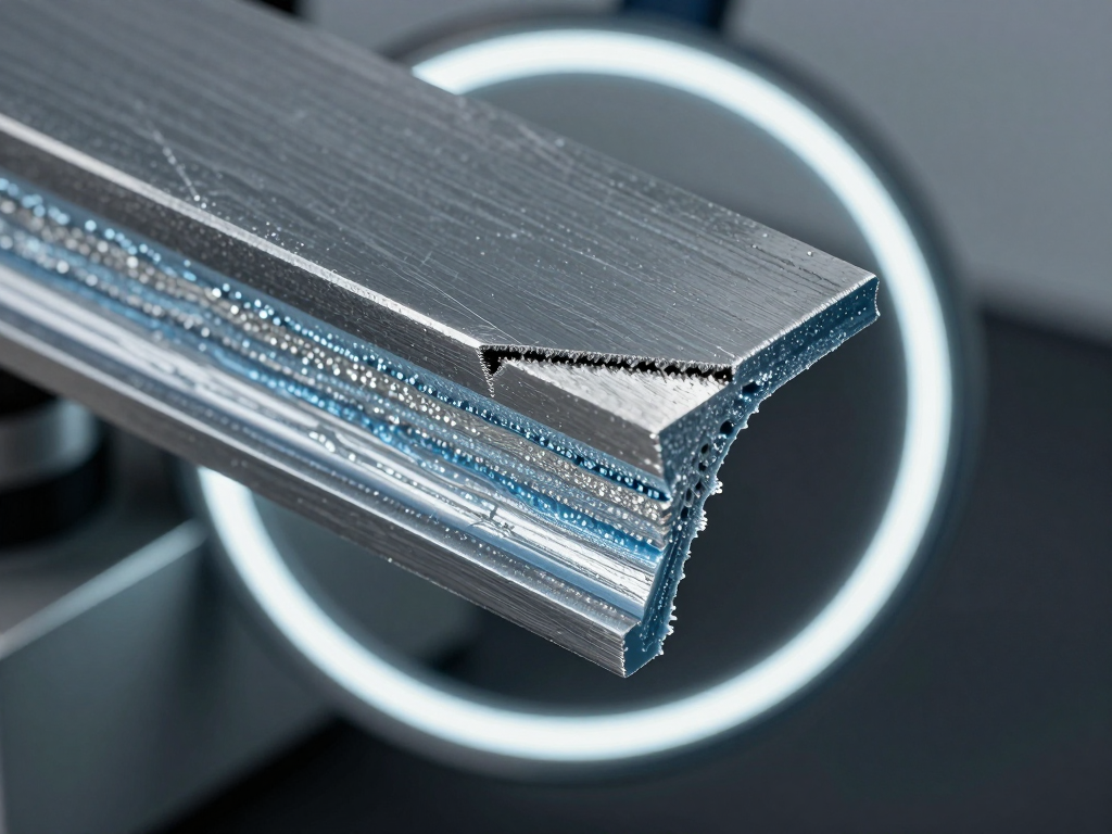 ZAM coated steel cross section showing self-healing cut edge