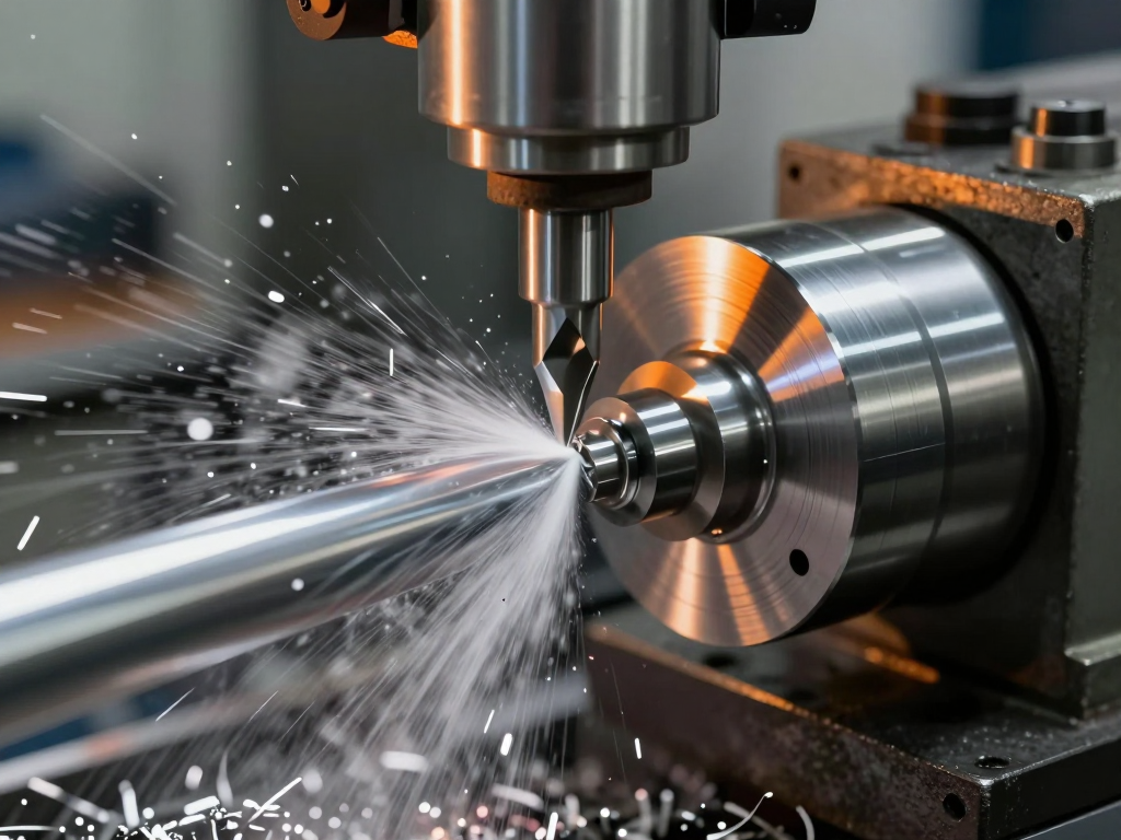 CNC lathe machining 303 free-machining stainless steel bar with bright swarf